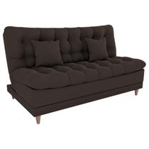 Sofa Cama 2 Lugares 185 cm Duda Veludo Light B255 Marrom Milani Store