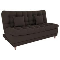 Sofa Cama 2 Lugares 185 Cm Duda Veludo Light B255 Milani Store Marrom
