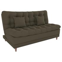 Sofa Cama 2 Lugares 185 cm Duda Veludo Light B256 Marrom Claro Milani Store
