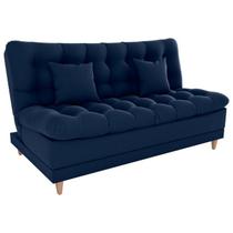 Sofa Cama 2 Lugares 185 cm Duda Veludo Maserati Azul Milani Store Sofa Cama 2 Lugares 185 cm Duda Veludo Maserati Azul Milani Store