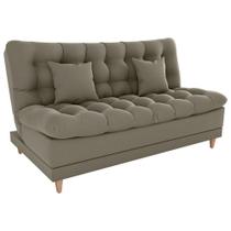 Sofa Cama 2 Lugares 185 Cm Duda Veludo Maserati Milani Store Marrom Claro