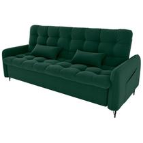 Sofa Cama 2 Lugares 200cm Pillar Veludo E402 Verde Milani Store
