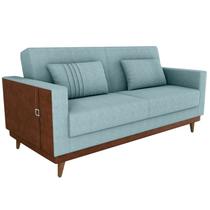 Sofa Cama 2 Lugares 203 cm Esther Boucle Azul material sintético Whisk Milani Store