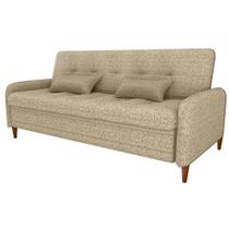 Sofa Cama 2 Lugares 206 Cm Donna Linho Vancouver E488 Palha Milani Store Palha