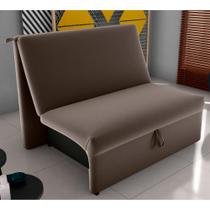 Sofá Cama 2 Lugares Belize Veludo Marrom Sofá Cama 2 Lugares Belize Veludo Marrom