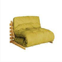 Sofá-Cama 2 Lugares Casal Futon Marina Suede Amarelo - Mundo Móveis