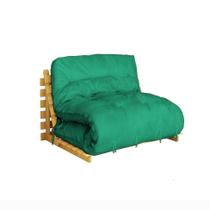 Sofá-Cama 2 Lugares Casal Futon Marina Suede Verde - Mundo Móveis