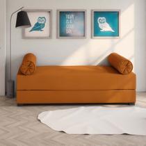 Sofá-Cama 2 Lugares Casal Taylor Suede Laranja - Mundo Futon