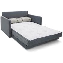 Sofá-Cama 2 Lugares Herval Space Suede Cinza, 146 cm