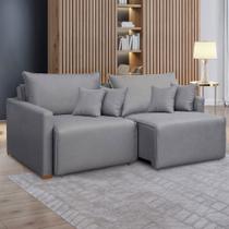 Sofá Cama 2 Lugares Júlia Retrátil e Reclinável Linho/Cinza - Celflex Sofá Cama 2 Lugares Júlia Retrátil e Reclinável Linho/Cinza - Celflex