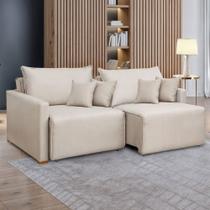 Sofá Cama 2 Lugares Júlia Retrátil e Reclinável Linho/Cru - Celflex Sofá Cama 2 Lugares Júlia Retrátil e Reclinável Linho/Cru - Celflex