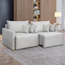 Sofá Cama 2 Lugares Júlia Retrátil e Reclinável Linho/Gelo - Celflex Sofá Cama 2 Lugares Júlia Retrátil e Reclinável Linho/Gelo - Celflex
