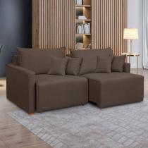 Sofá Cama 2 Lugares Júlia Retrátil e Reclinável Veludo/Marrom - Celflex Sofá Cama 2 Lugares Júlia Retrátil e Reclinável Veludo/Marrom - Celflex