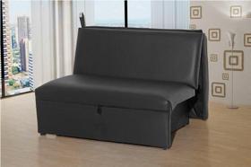 Sofá Cama 2 Lugares Malu Sintetico Preto Matrix