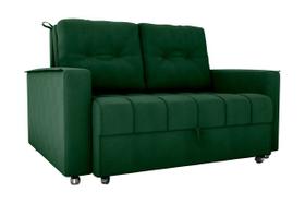 Sofa cama 2 lugares Reclinavel Drika Veludo Verde 402 - Matrix