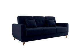 Sofá Cama 2 Lugares Reclinável e Baú Pamela Azul Matrix