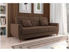 Sofá Cama 2 Lugares Reclinável e Baú Pamela Marrom Matrix