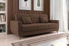 Sofá Cama 2 Lugares Reclinável e Baú Pamela Marrom Matrix