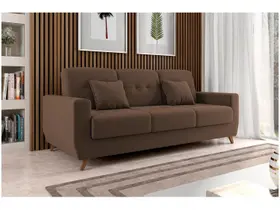 Sofá Cama 2 Lugares Reclinável e Baú Pamela Marrom Matrix