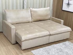 Sofá Cama 2,0 Veludão Bege Claro 511 Mayara Sofá Cama 2,0 Veludão Bege Claro 511 Mayara