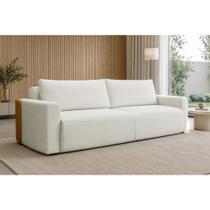 Sofá Cama 260cm Linho material sintético Nature Ferguile Sofá Cama 260cm Linho material sintético Nature Ferguile