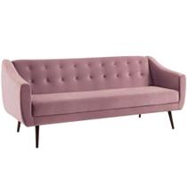 Sofa Cama 3 Lug Pes Tabaco 210 Cm 7019x1 Veludo Rosa Dmobiliario Rosa