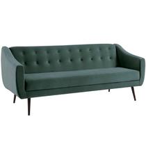 Sofa Cama 3 Lug Pes Tabaco 210 cm 7019X1 Veludo Verde Dmobiliario