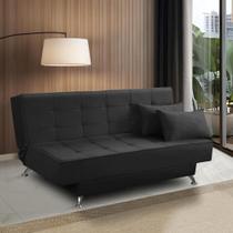 Sofá Cama 3 lugares 1,80m Diana Suede Preto Adonai Estofados