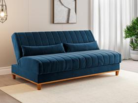 Sofá cama 3 lugares 1,80m Veludo Colors Azul Sofá cama 3 lugares 1,80m Veludo Colors Azul