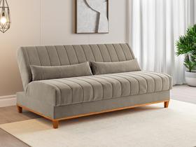 Sofá cama 3 lugares 1,80m Veludo Colors Bege Pérola Sofá cama 3 lugares 1,80m Veludo Colors Bege Pérola