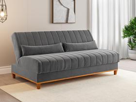 Sofá cama 3 lugares 1,80m Veludo Colors Cinza Grafite Sofá cama 3 lugares 1,80m Veludo Colors Cinza Grafite