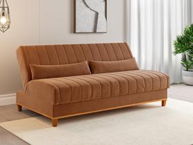 Sofá cama 3 lugares 1,80m Veludo Colors Laranja Terracota
