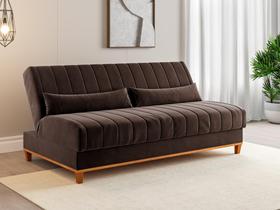 Sofá cama 3 lugares 1,80m Veludo Colors Marrom Bombom