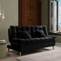 Sofá Cama 3 lugares 185cm Duda Preto Matrix Sofá Cama 3 lugares 185cm Duda Preto Matrix