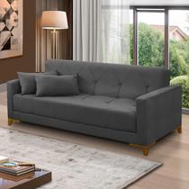 Sofá Cama 3 lugares 2,00m Aurora Suede Cinza Adonai Estofados Sofá Cama 3 lugares 2,00m Aurora Suede Cinza Adonai Estofados