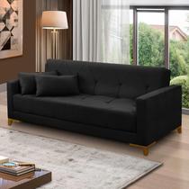 Sofá Cama 3 lugares 2,00m Aurora Suede Preto Adonai Estofados Sofá Cama 3 lugares 2,00m Aurora Suede Preto Adonai Estofados
