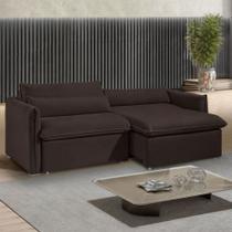Sofá Cama 3 Lugares Aurora Retrátil Veludo Marrom - Celflex Sofá Cama 3 Lugares Aurora Retrátil Veludo Marrom - Celflex