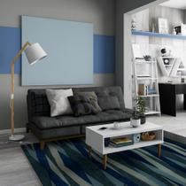 Sofá-Cama 3 Lugares Casal Alícia com Pés de Madeira Suede Cinza Sofá-Cama 3 Lugares Casal Alícia com Pés de Madeira Suede Cinza