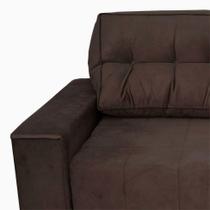Sofá-Cama 3 Lugares Casal Murilo Veludo Marrom Escuro