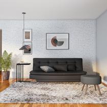 Sofá-Cama 3 Lugares Casal Premium Extra Preto