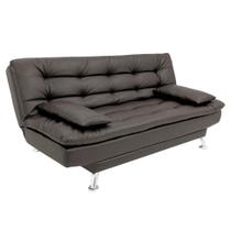 Sofá-Cama 3 Lugares Casal Premium material sintético Café