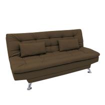 Sofá-Cama 3 Lugares Casal Premium material sintético Marrom Sofá-Cama 3 Lugares Casal Premium material sintético Marrom