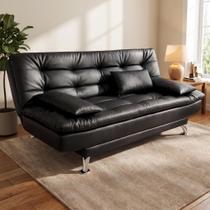 Sofá-Cama 3 Lugares Casal Premium material sintético Preto Sofá-Cama 3 Lugares Casal Premium material sintético Preto