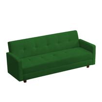 Sofá Cama 3 Lugares Dhenver Suede Verde - Lares Decor