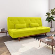 Sofá Cama 3 Lugares em Suede Tokio Yescasa Amarelo/Mel Sofá Cama 3 Lugares em Suede Tokio Yescasa Amarelo/Mel