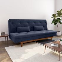 Sofá Cama 3 Lugares em Suede Tokio Yescasa Azul/Mel Sofá Cama 3 Lugares em Suede Tokio Yescasa Azul/Mel