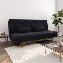 Sofá Cama 3 Lugares em Suede Tokio Yescasa Preto/Castanho Sofá Cama 3 Lugares em Suede Tokio Yescasa Preto/Castanho