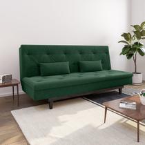 Sofá Cama 3 Lugares em Suede Tokio Yescasa Verde/Tabaco Sofá Cama 3 Lugares em Suede Tokio Yescasa Verde/Tabaco