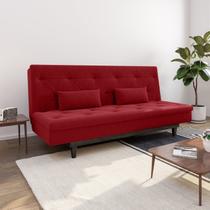 Sofá Cama 3 Lugares em Suede Tokio Yescasa Vermelho/Tabaco Sofá Cama 3 Lugares em Suede Tokio Yescasa Vermelho/Tabaco