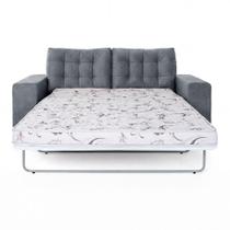 Sofá-Cama 3 Lugares Herval Salinas Cinza Escuro, 200 cm Sofá-Cama 3 Lugares Herval Salinas Cinza Escuro, 200 cm